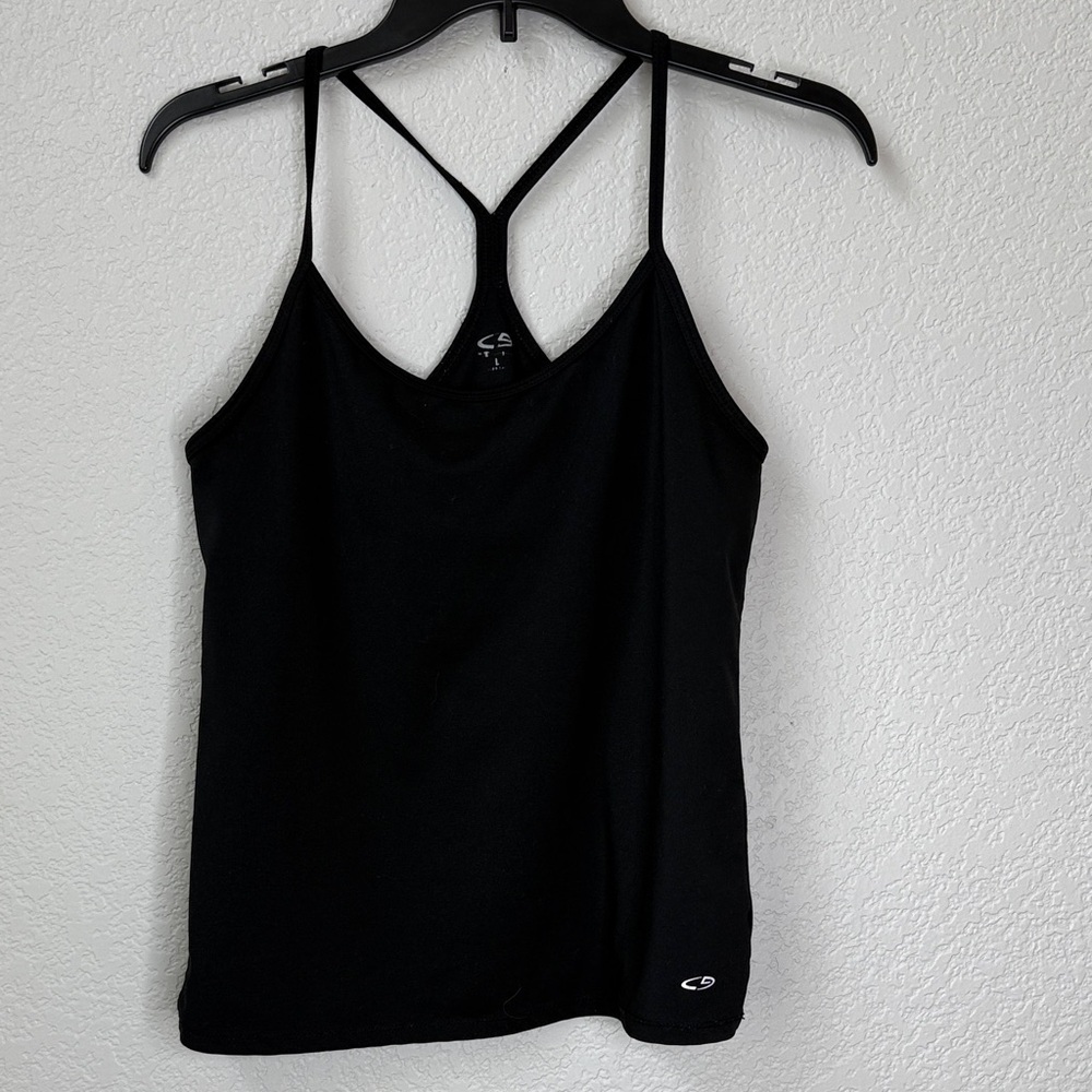 Champion Tank Top Razor Back Black Athletic size Large